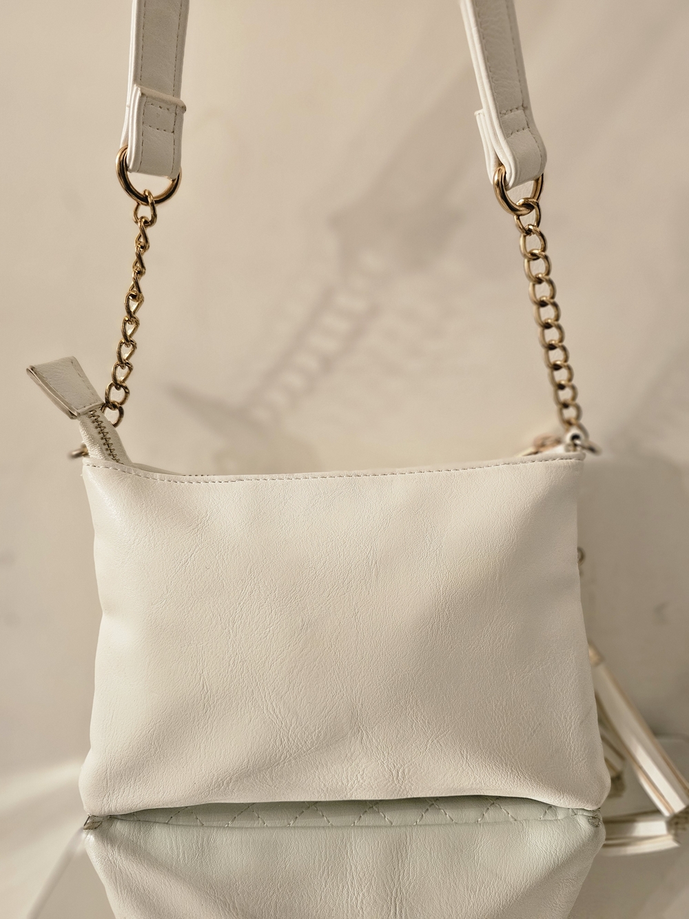 Call It Spring Ivory Quilted Crossbody Bag with Gold Hardware - Picture 2 of 5